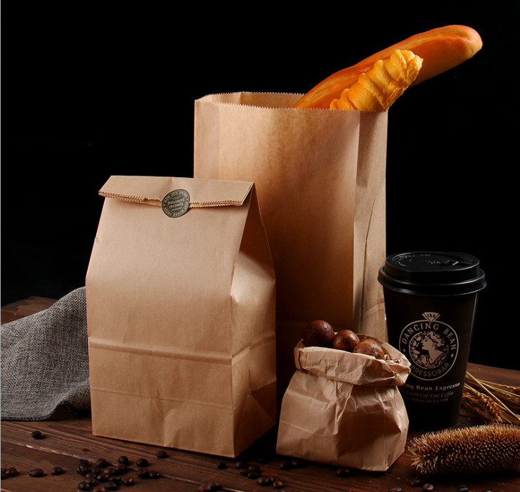 (箱) 淋膜防油紙袋 食品級牛皮紙袋 方底 外賣打包紙袋 油炸食品包裝袋 (包運送上門)