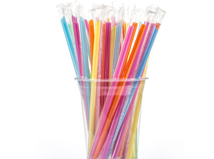 (Box) Plastic Straw Color Straw Disposable Milk Tea Straw Independent Packaging Pp Pearl Milk Tea Straw (Door Delivery Included)