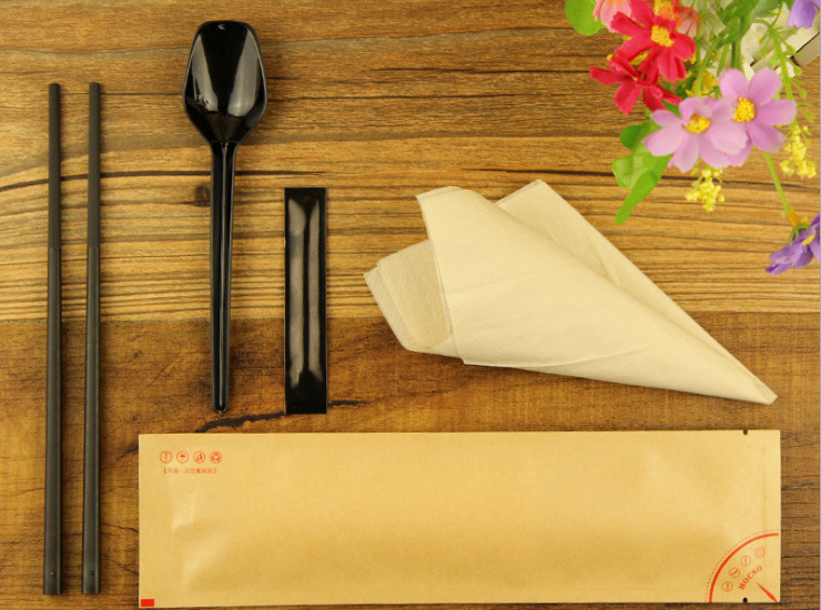 (Box/100 Set) Disposable Chopsticks Tableware Set Set Outbound Charge Pack)
