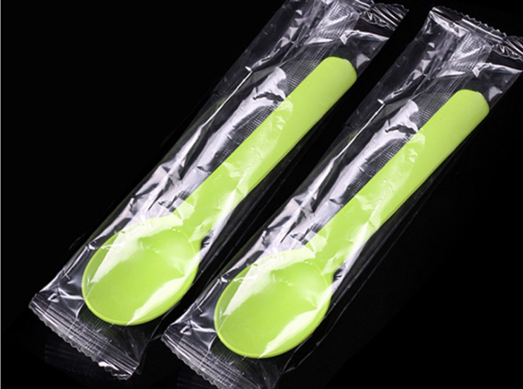 (Box/1000) Disposable Tableware Starch Plastic Dessert Spoon Thickened Color Fruit Yogurt Knife And Fork Spoon (Door Delivery Included)