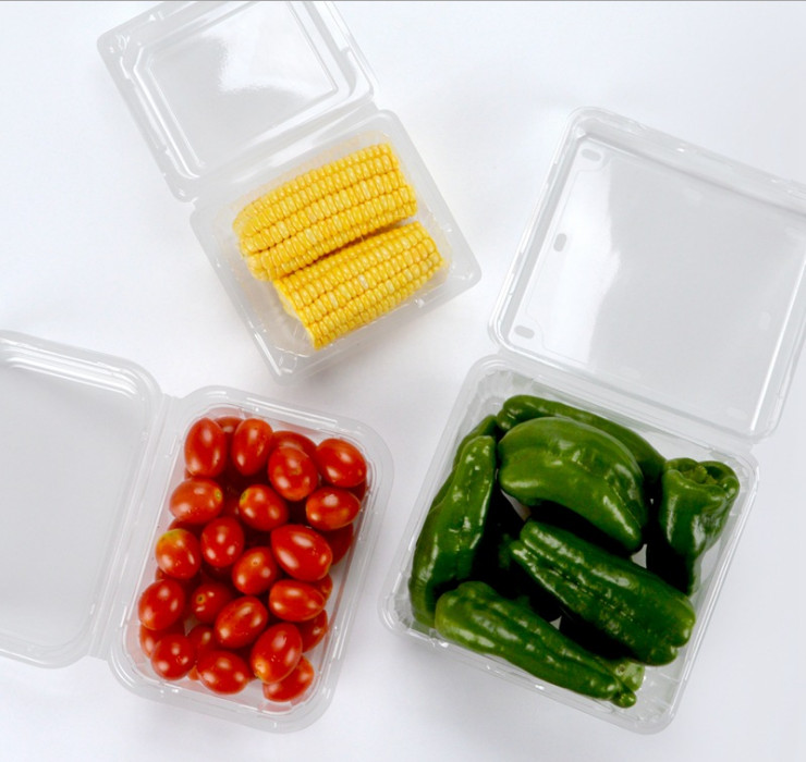 (箱/1000个) 新款一次性水果包装盒透明有盖果切盒果蔬打包盒子车厘子保鲜盒 (包运送上门)