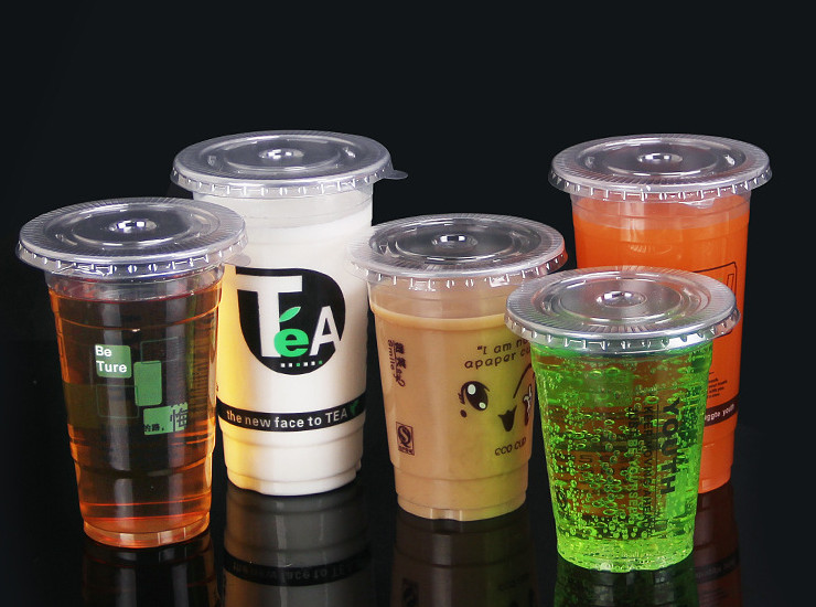 (箱/1000隻) 一次性透明奶茶杯果汁杯定制一次性塑料杯pp加厚 (包運送上門)