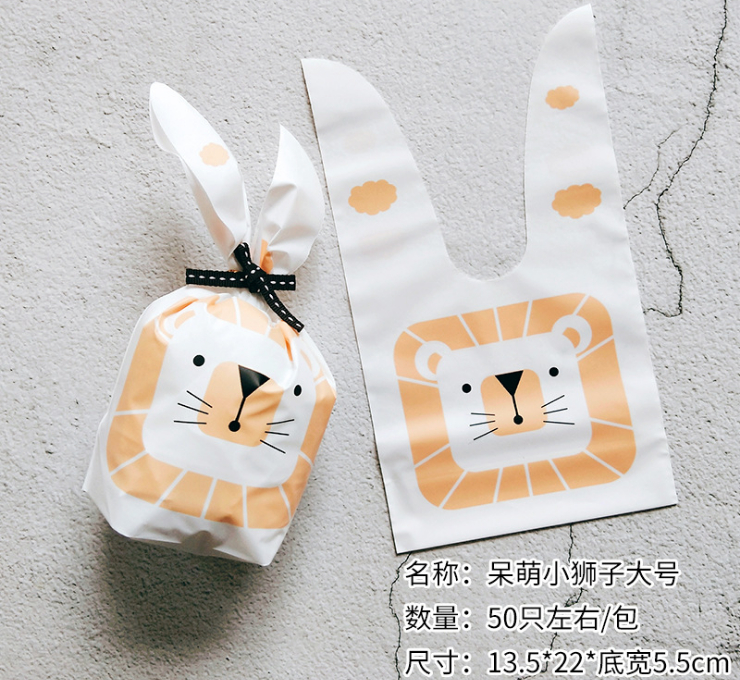 (Box/1000 Pcs) New Mooncake Dessert Baking Bag Cute Long Ear Snowflake Puff Bag Little Rabbit (Door Delivery Included)