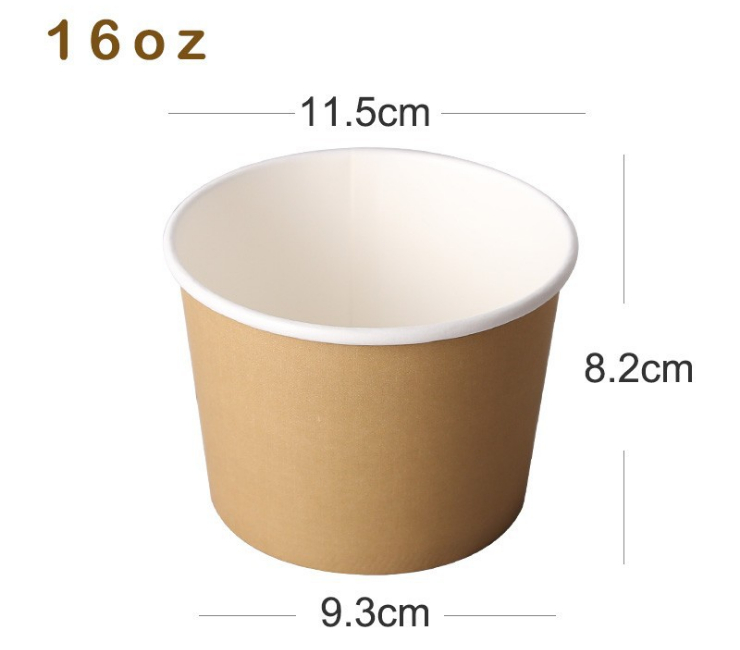 (箱/1000套) 260ml 440ml 530ml一次性加厚紙碗湯杯粥碗甜品碗打包盒含蓋外 (包運送上門)