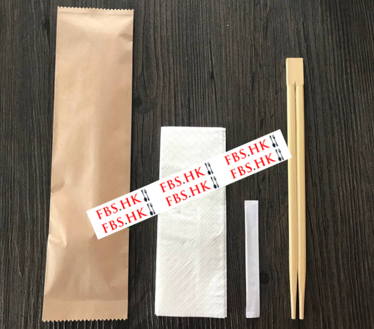 (箱/1000套) 牛皮紙筷套 一次性竹筷子木刀叉勺牙籤餐具四/五件套裝包裝 (包運送上門)