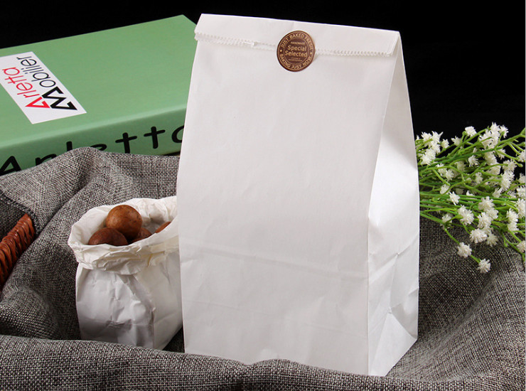 (箱/1000個) 批發白色燒烤袋定制現貨牛皮紙淋膜袋一次性外賣打包袋手捧袋 (包運送上門)