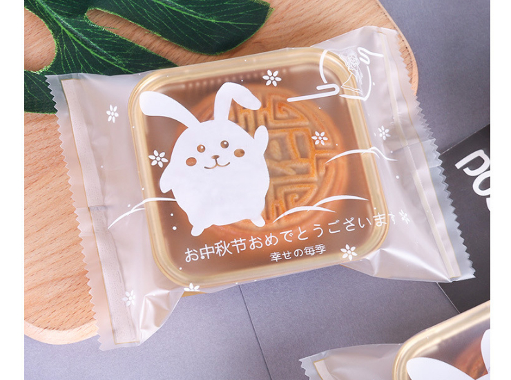 (Box/10000 Pcs) Handmade Mooncake Bag Baking Rabbit Mooncake Packaging Bag Plastic Egg Yolk Crisp Packing Scrub Packing Bag (Door Delivery Included)