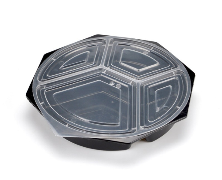 (箱/150套) 一次性餐盒塑料打包盒 創意八角 桃心外賣便當盒日式帶蓋飯盒 (包運送上門)
