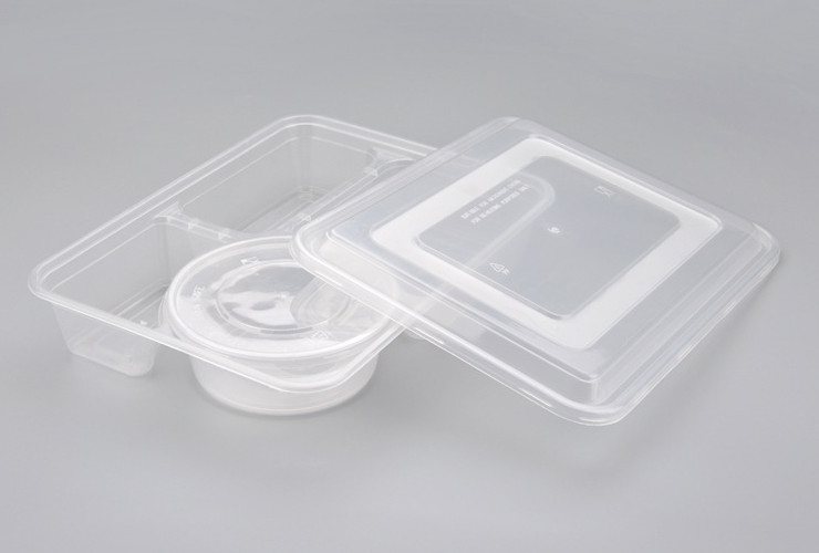 (箱/150套) 一次性飯盒 透明四格外賣便當盒 帶湯碗加厚快餐盒 (包運送上門)