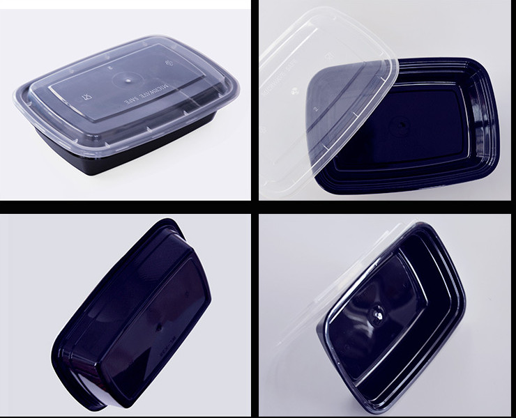 (箱/150套) 一次性PP塑料透明食品包裝盒方形外賣外賣打包飯盒定制650ml餐盒 (包運送上門)