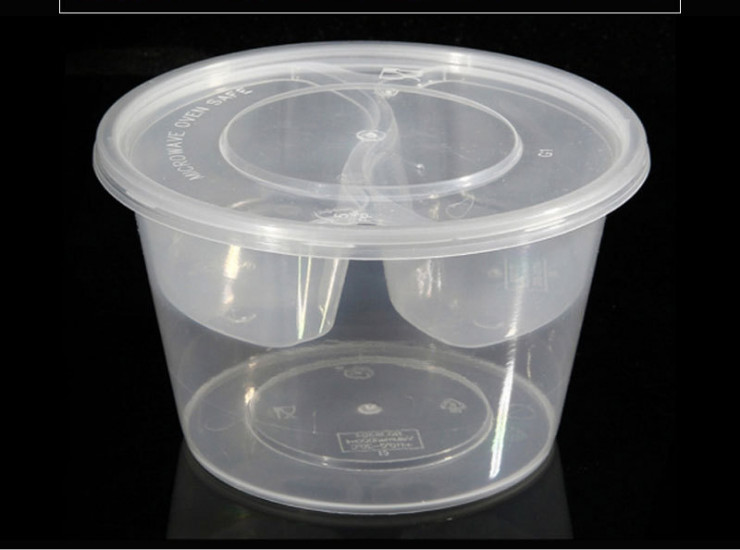 (Box/180 Sets) Disposable Lunch Box Double Round Package Box Takeaway Soup Noodle Soup Bento Boxes Breakfast Porridge Bowl Cover (Door Delivery Included)
