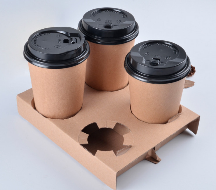 (Box) Milk Tea Cup Holder Disposable Thickening Two Or Four or Six Cups Of Tea Cup Holder Takeaway Packaged Beverage Cups (Door Delivery Included)