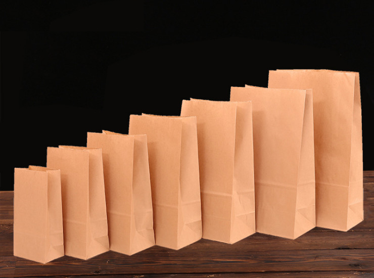 (箱/300个) 一次性打包袋定做防油牛皮纸袋方底食品包装袋早餐面包袋 (包运送上门)