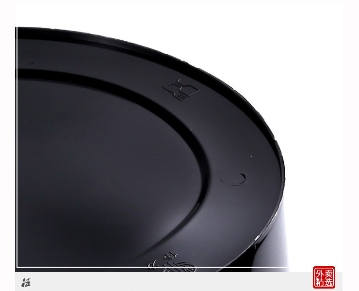 (箱/200套) 2500ml帶蓋圓碗套裝 一次性黑色圓形飯盒 PP塑料外賣快餐外賣打包盒 (包運送上門)