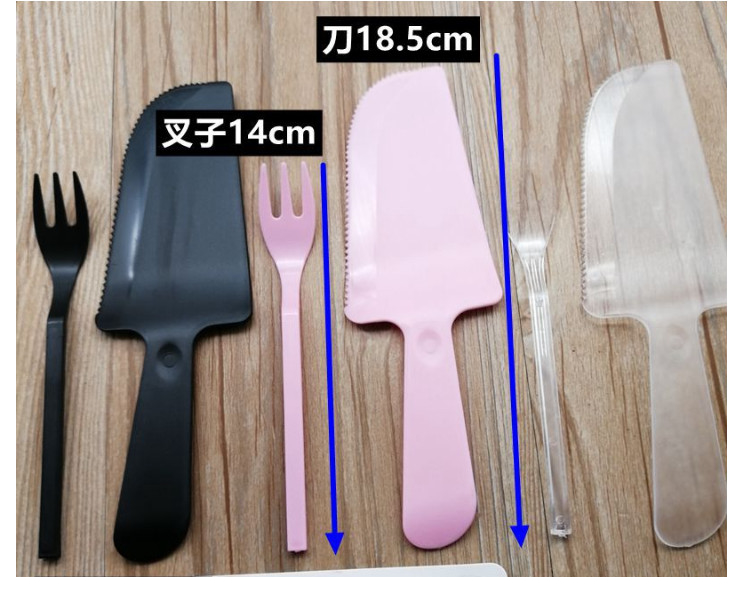 (Box/200 Sets) Cake Cutlery Set Disposable Plastic Fork Cake Cutlery Tray Set Combination (Door Delivery Included)