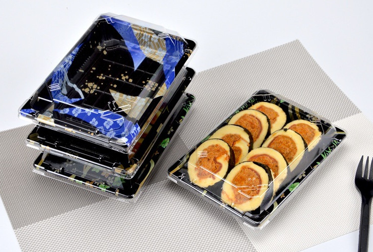 (箱/200套) 加厚一次性寿司盒 PS塑料 刺身外卖盒刺身寿司打包盒 (包运送上门)