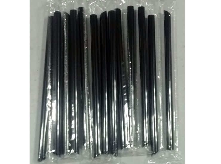 (Box/2000) 21Cm Black Large Straw Black Pearl Milk Tea Straw Supply Disposable Straw Pp Plastic Straw (Door Delivery Included)