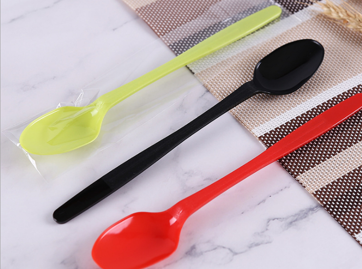 (Box/2000) Disposable Plastic Ladle Book Also Burned Grass Color Spoon Coffee Stirring Spoon Smoothie Long Spoon (Door Delivery Included)