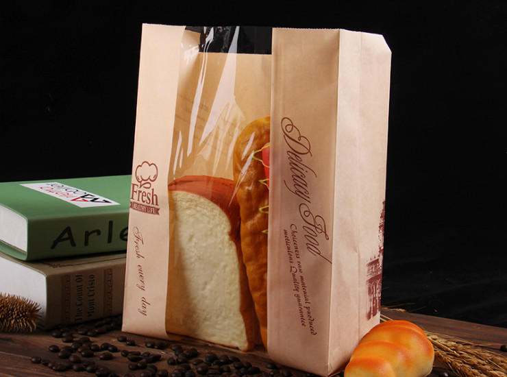 (箱/2000個) 牛皮紙開窗土司麵包袋烘培包裝打包袋定制小麥吐司紙袋 (包運送上門)