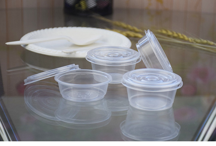 (箱/2500套) 醬料杯透明塑料一次性醬料盒 分體調料盒 果凍杯帶蓋2oz/1.5盎司 (包運送上門)