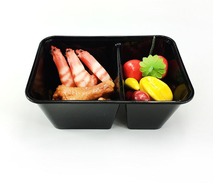 (箱/300套) 一次性快餐盒塑料 透明外賣飯盒兩格 環保pp保鮮盒 微波餐盒 (包運送上門)