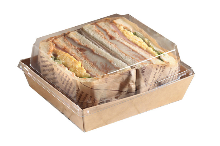 (箱/300套) 雪媚娘盒泡芙牛皮班戟盒紙塑盒 三明治盒烘焙包裝蛋糕卷盒 (包運送上門)
