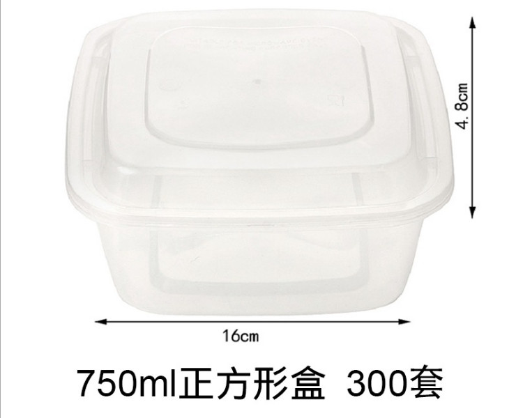 (Box/300 Sets) Square Disposable Lunch Box Thickening Lunch Box Fast Food Box Lunch Box Square Packing Box (Door Delivery Included)