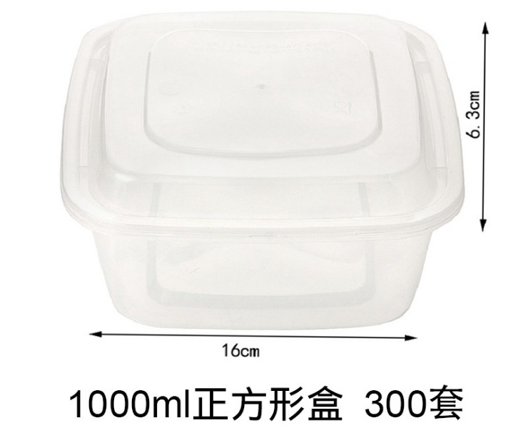 (箱/300套) 方形一次性餐盒加厚飯盒快餐盒便當盒正方形打包盒 (包運送上門)