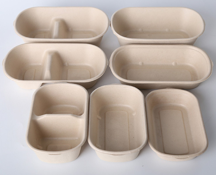 (箱/500套) 秸稈可降解餐盒一次性碗 環保餐具紙漿盒 紙餐盒 外賣分格打包盒 (包運送上門)