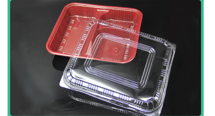 (箱/500套) 一次性快餐盒 塑料餐盒 PP環保快餐盒 紅黑單層三格餐盒帶蓋 (包運送上門)