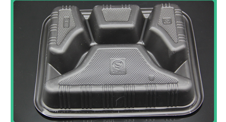(箱/500套) 一次性快餐盒 塑料餐盒 PP環保快餐盒 紅黑 黃白單層四格餐盒帶蓋 (包運送上門)