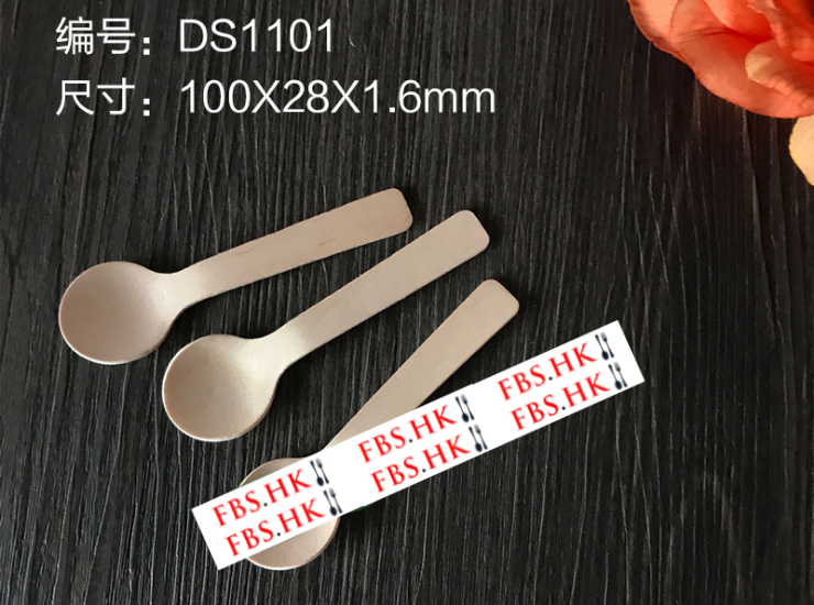 (Box/5000) Disposable Spoon White Birch Tableware Round Head Small Spoon Baking Dessert Wooden Spoon Children Spoon 10cm (Door Delivery Included)
