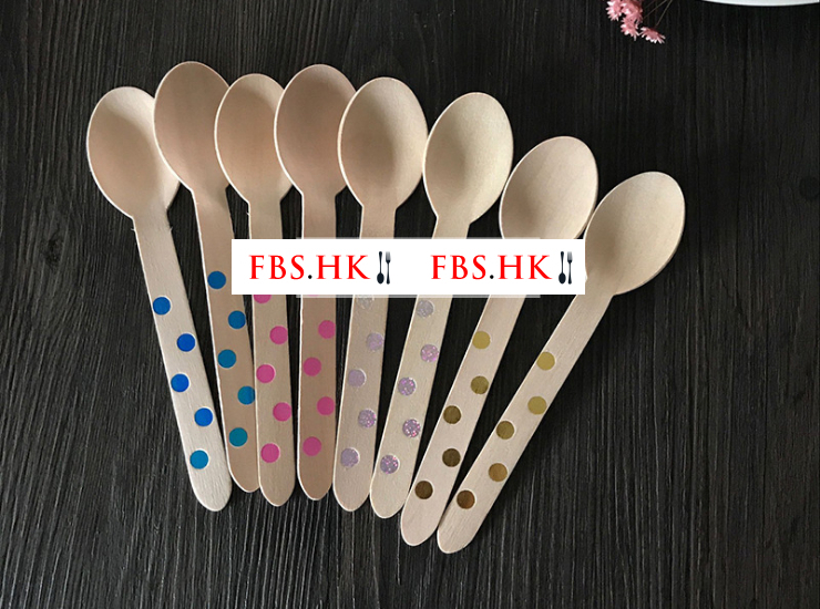 (Box/5000) Disposable Wooden Cutlery Spoon Green Birch High-End Cutlery Set Dol Delivery Included