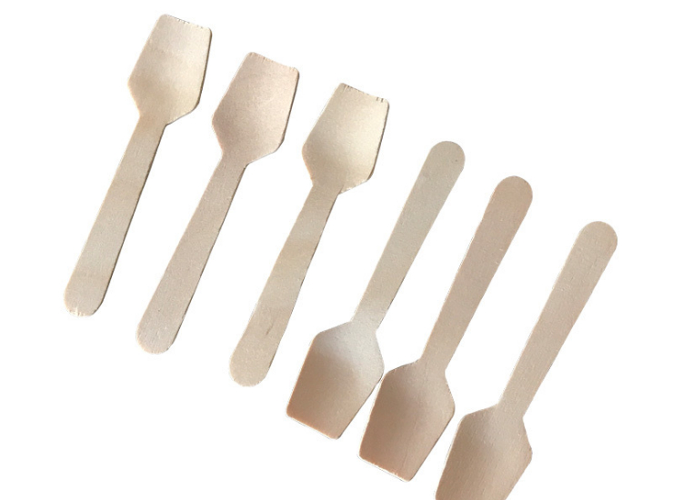 (Box/5000) Disposable Wooden Tableware Dessert Spoon Ice Cream Scoop 95Mm Spoon Birthday Party Included