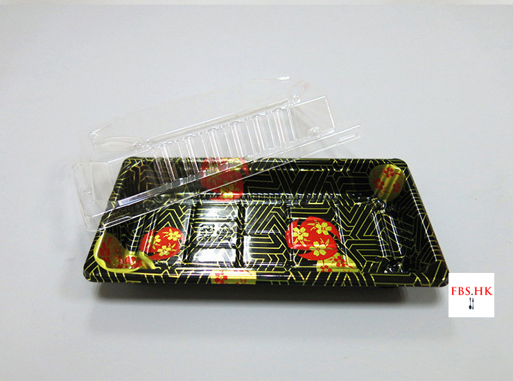 (箱/600套) 006櫻花壽司盒 一次性壽司盒 高檔外賣便當盒子 日式貼花 301-500ML (包運送上門)