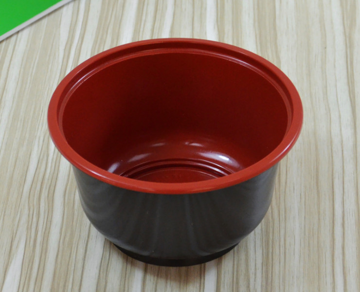 (箱/600套) 一次性500ml紅黑圓碗 精品加厚耐高溫湯粥打包盒餐飲外賣塑料碗 (包運送上門)