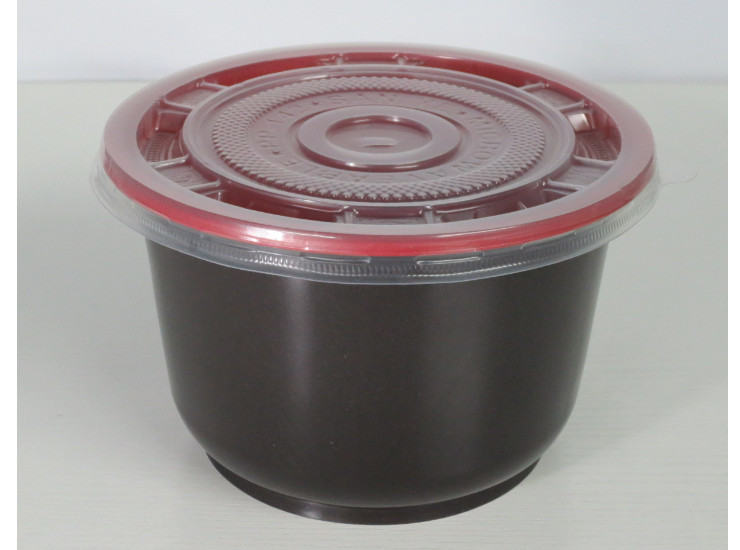 (Box/600 Sets) Disposable Red And Black Pp Packing Bowl Pp Soup Bowl Takeaway Bowl 360/500/700/850/1000Ml (Door Delivery Included)