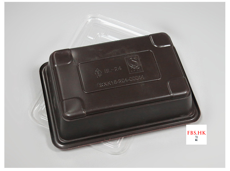 (箱/800套) 红黑长方形单格饭盒 红黑饭盒 一次性塑料快餐盒 520ml (包运送上门)