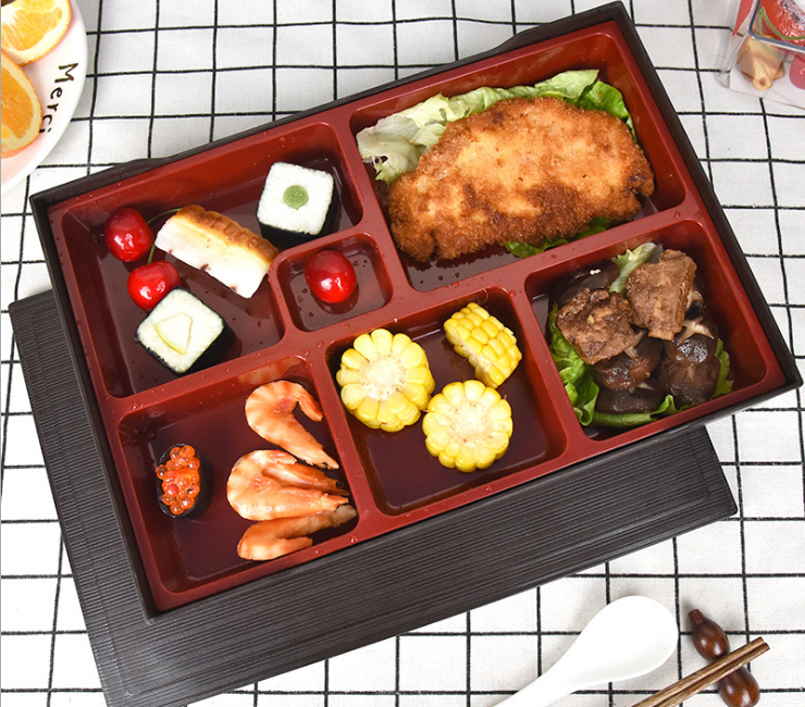商務餐盒日式壽司餐具酒店餐廳分格飯盒快餐便當盒 大號六格 - 關閉視窗 >> 可點按圖像