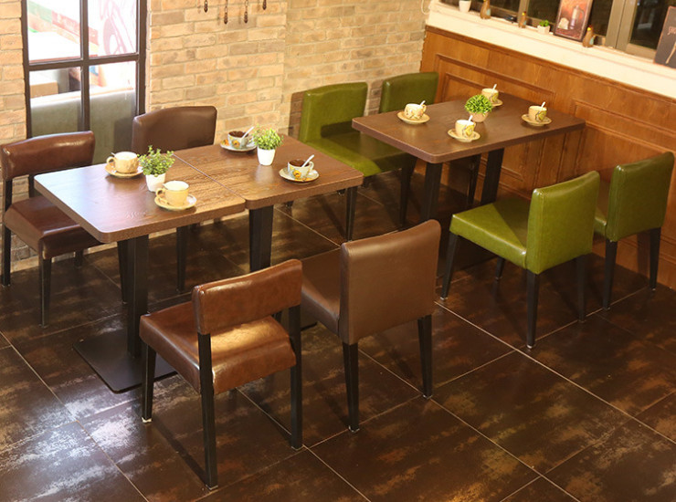 咖啡廳餐飲家俬桌椅 甜品店 奶茶店 小吃店 飯店餐桌 西餐廳桌椅組合 (運費另報)