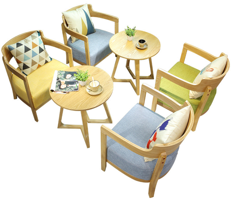 Cafe Tables Chairs Combination Dining Furniture Leisure Cafe Dessert Shop Tea Shop Tables Chairs Negotiating Reception (Delivery & Installation Fee To Be Quoted Separately)