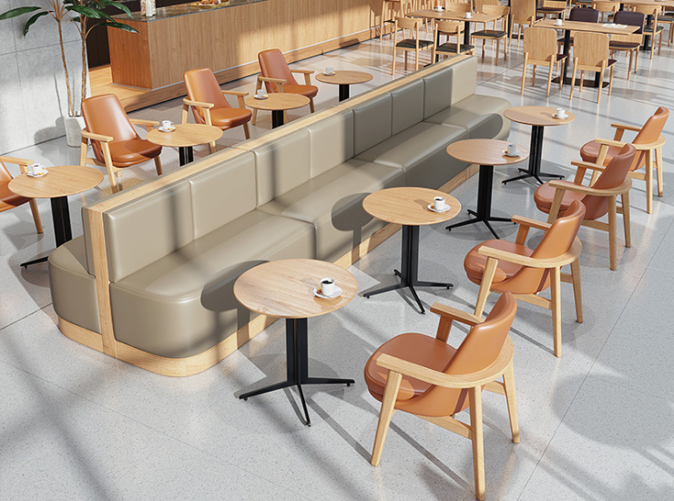 咖啡厅桌椅 烘焙书吧公司休息区洽谈简约北欧实木桌椅组合 (运费及安装费另报)