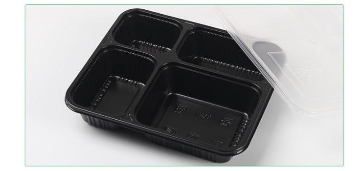(箱/200套) 長方形四格塑料外賣盒 外賣保鮮快餐盒 (包運送上門)