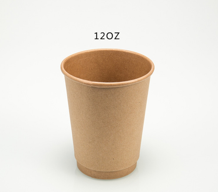 (箱/500個) 一次性紙杯定做 隔熱牛皮紙熱飲紙杯 雙層咖啡打包杯 (包運送上門)