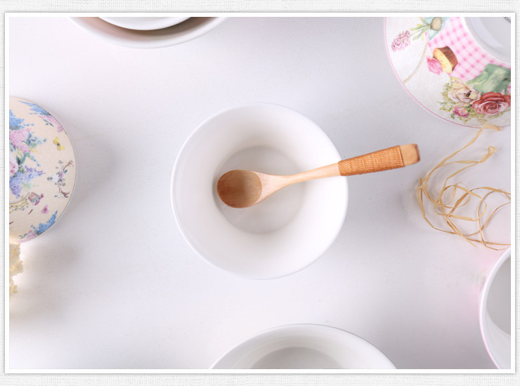 陶瓷骨瓷碗勺 歐式鄉村花鳥骨瓷麵碗沙拉碗 復古創意陶瓷湯碗水果碗套裝批發