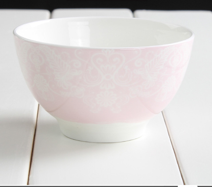 陶瓷骨瓷碗勺 歐式簡約陶瓷碗 創意時尚藝術骨瓷米飯碗色拉碗禮品餐具套裝批發