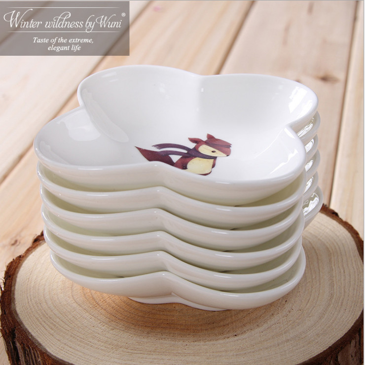 陶瓷骨瓷碟子 可愛動物卡通創意北歐骨瓷佐料醬油調味碟 陶瓷味碟餐具套裝