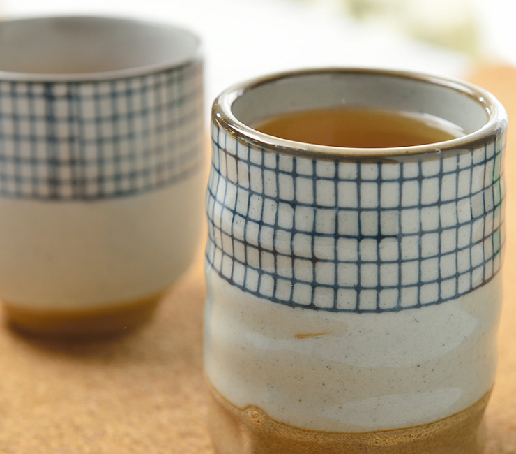 Ceramic Cup Japanese And Korean Style Tortuo Cup Teacup Stoneware Ceramic Hand-Painted Cup Lattice Creative And Wind Ceramic Cup