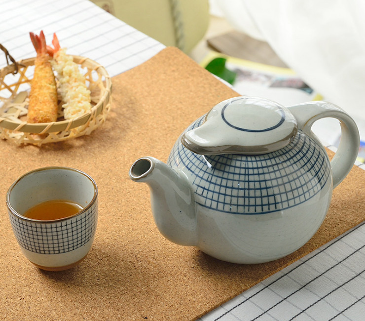陶瓷杯日韓式湯吞杯茶杯粗陶陶瓷手繪杯格子創意和風陶瓷茶杯 - 關閉視窗 >> 可點按圖像