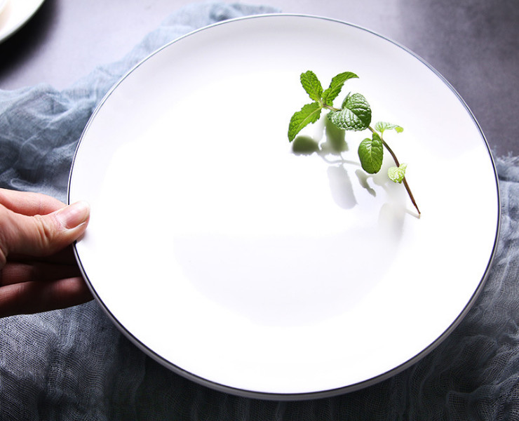 Ceramic Plate European Round Platter Home Dish Plate Western Dish Tableware Bowl Dish